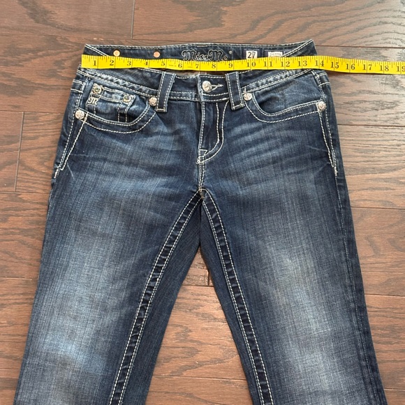 Miss Me Embellished Boot Cut Low Rise Jeans 27 x 34 Inseam - Picture 3 of 10